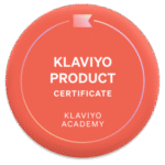Vedgex digital is Klaviyo product certified with badge on vedgexdigital.com